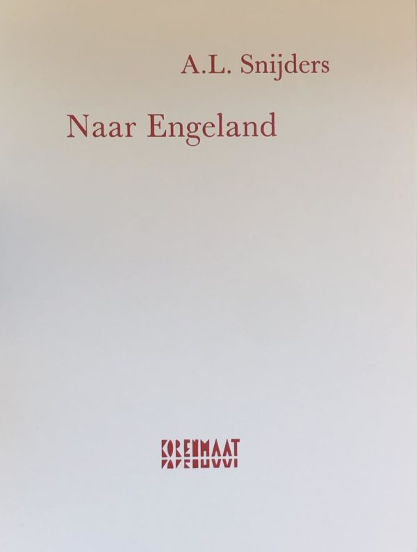 A.L. Snijders: Naar Engeland